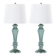 Windsor - Contemporary Table Lamp (Set of 2) - Clear Turquoise / Off White - Furniture Home Direct