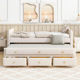 Upholstered Daybed With Trundle And Drawers - Furniture Home Direct
