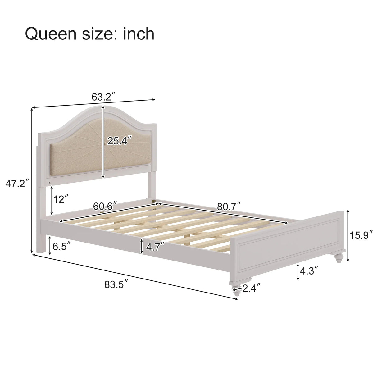 3 Piece Queen Bedroom Set(Queen Bed and 2 Nightstands) - Furniture Home Direct