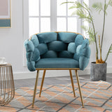 Luxury Modern Simple Leisure Velvet Single Sofa Chair Bedroom Lazy Person Household Dresser Stool Manicure Table Back Chair - Furniture Home Direct