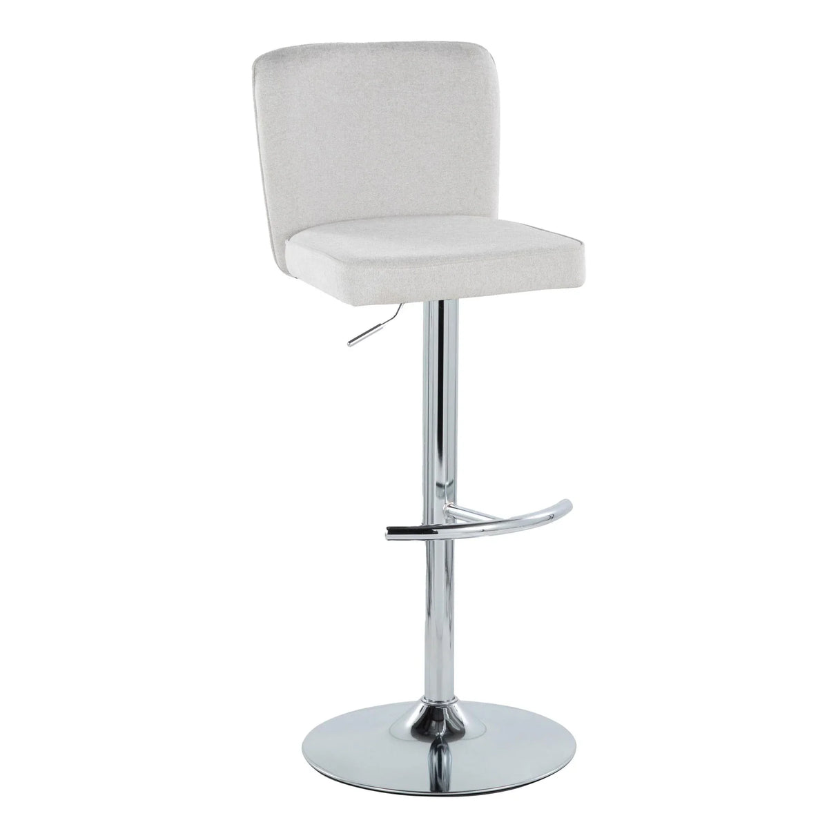 Henry - Contemporary Adjustable Barstool With Swivel & Rounded T Footrest (Set of 2) - Furniture Home Direct