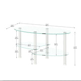 Transparent Oval Glass Coffee Table, Modern Table In Living Room Oak Wood Leg Tea Table 3-Layer Glass Table - Furniture Home Direct