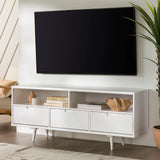 Mid-Century Modern Minimalist 3 Drawer Corner TV Stand For TVs Up To 58 - Furniture Home Direct