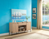 Buffet With Metal Legs With Two Door, One Drawer And Six Shelves - Furniture Home Direct