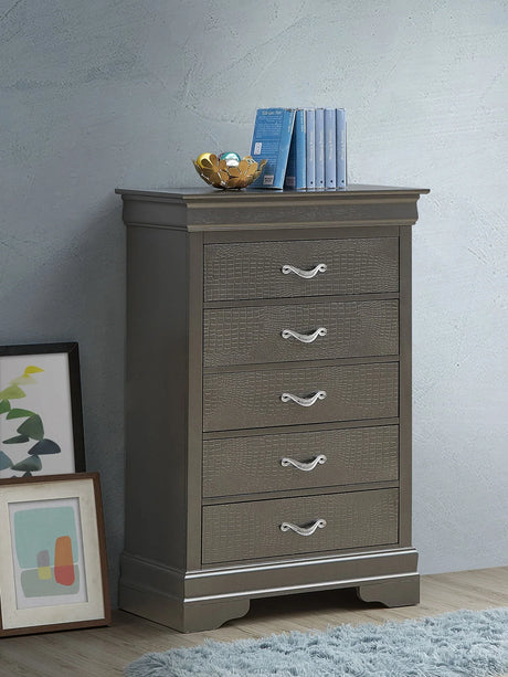 Sleek Transitional Chest - Metal Black - Furniture Home Direct