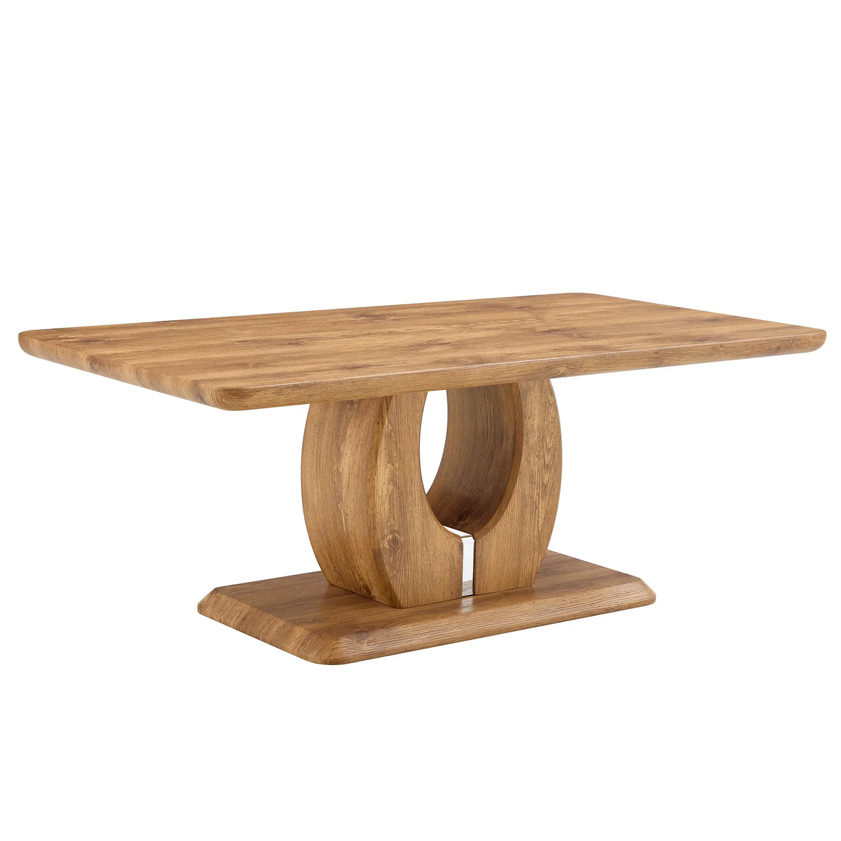 Coffee Table Wood Rectangular With Curved Base Walnut - Furniture Home Direct