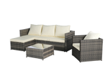 6 Piece Outdoor Patio Set - Beige - Furniture Home Direct
