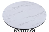 Dining Set Faux Marble Table With Chairs White And Black - Furniture Home Direct