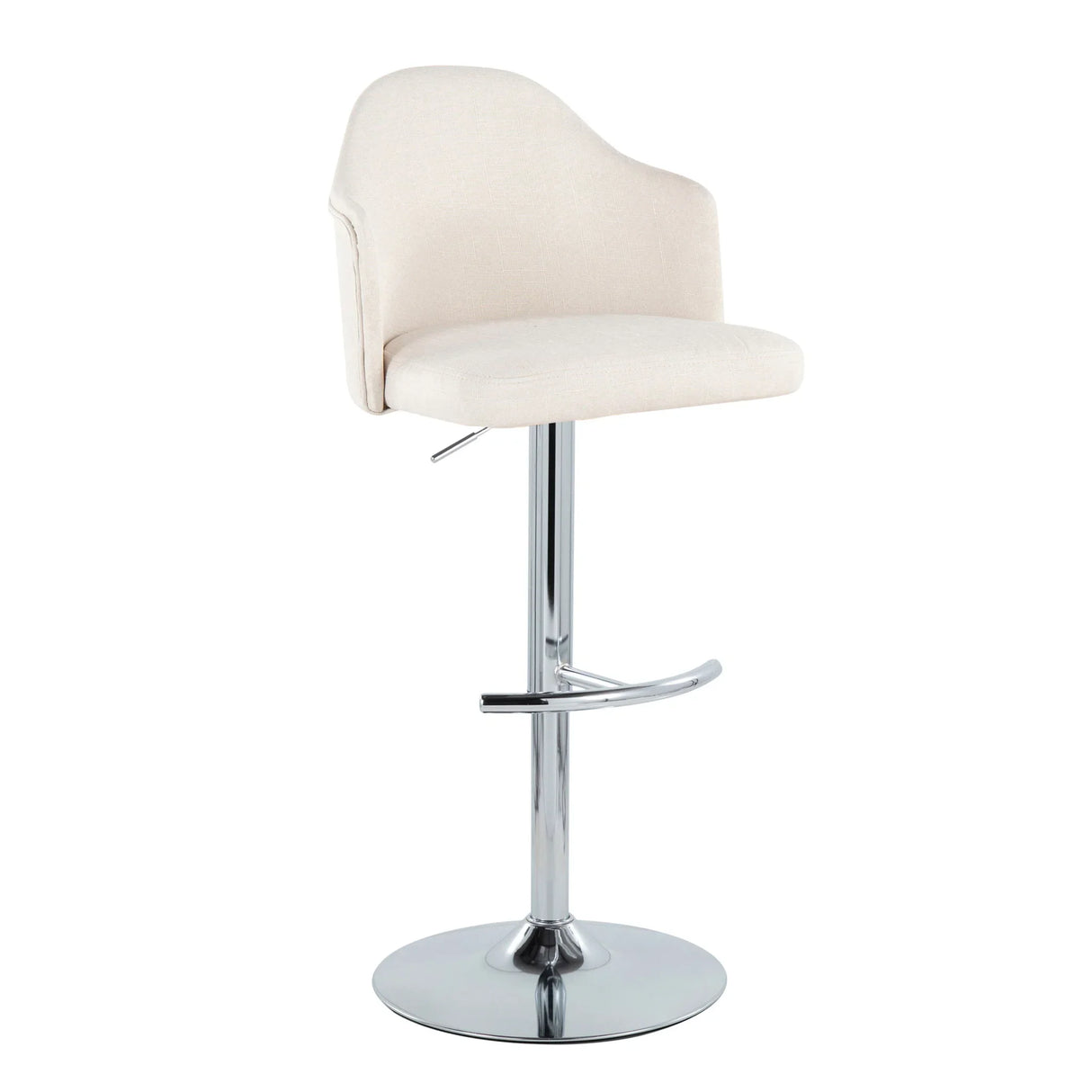 Ahoy - Contemporary Adjustable Barstool With Swivel With Rounded T Footrest (Set of 2) - Furniture Home Direct