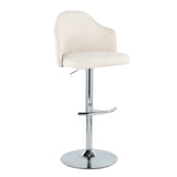 Ahoy - Contemporary Adjustable Barstool With Swivel With Rounded T Footrest (Set of 2) - Furniture Home Direct