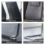Dining Chairs Modern Faux Leather With Chrome Legs Gray - Furniture Home Direct