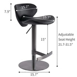 Titanium Stainless Steel Bar Stool, Swivel Adjustable Height For Kitchen Counter And Dining Room - Furniture Home Direct