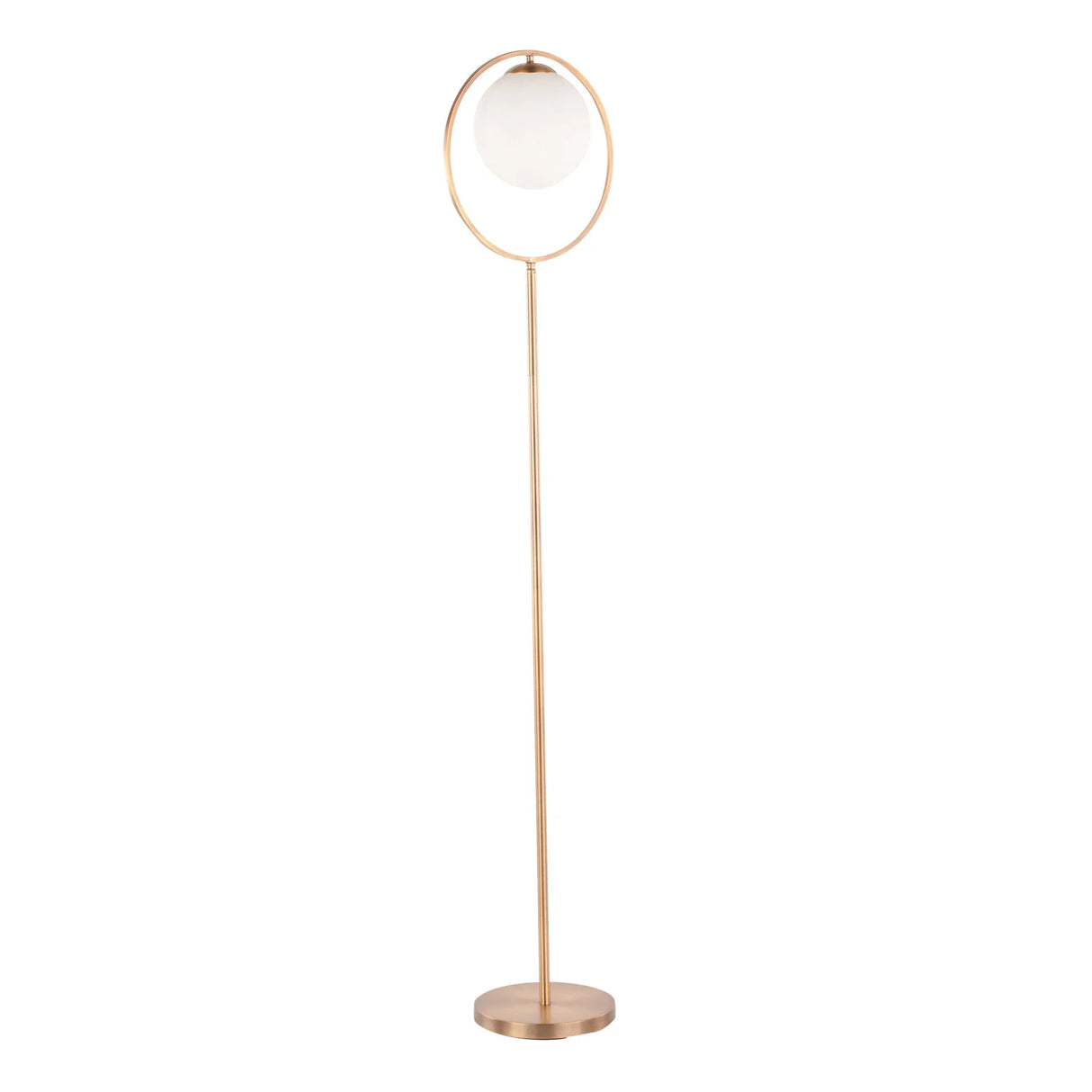 Moon - Contemporary Floor Lamp - Gold / Frosted - Furniture Home Direct