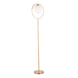 Moon - Contemporary Floor Lamp - Gold / Frosted - Furniture Home Direct