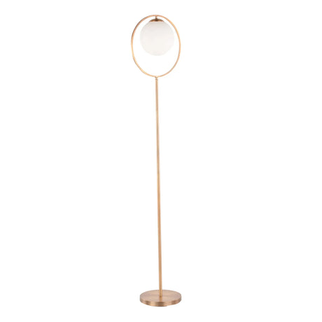 Moon - Contemporary Floor Lamp - Gold / Frosted - Furniture Home Direct