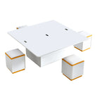 Multi Functional Adjustable Coffee Table With 4 Storage Stools - Furniture Home Direct
