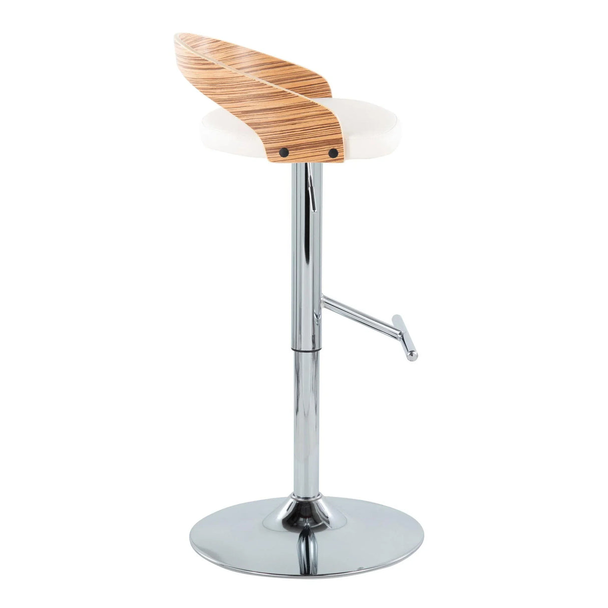 Grotto - Contemporary Adjustable Height Barstool With Swivel With Straight T Footrest (Set of 2) - Furniture Home Direct