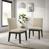 Roundhill Furniture - Rocco Contemporary Solid Wood Dining Chairs (Set of 2) - Beige - Furniture Home Direct