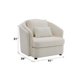 Mariko - Linen Chair With 1 Toss Pillow - Beige - Furniture Home Direct