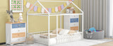 Metal Bed House Bed Frame With Fence - Furniture Home Direct