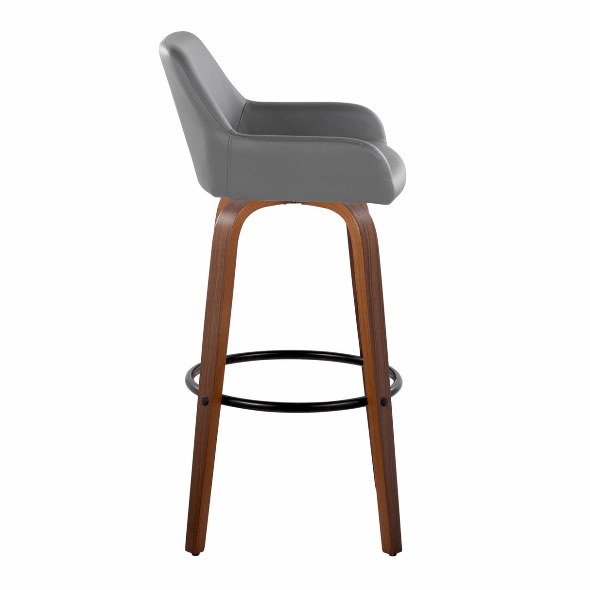 Daniella - Contemporary Fixed Height, Barstool & Swivel And Round Footrest (Set of 2) - Furniture Home Direct
