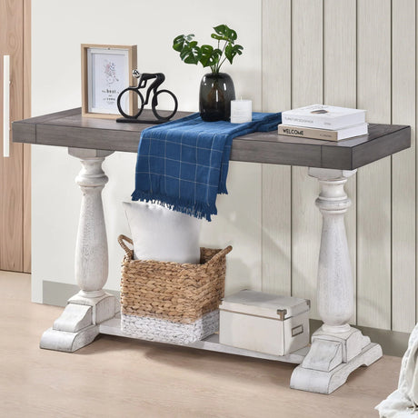 Farmhouse Retro Design Pedestal Sofa Tabe - Furniture Home Direct