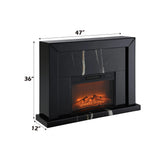 Drisana - Mirrored Fireplace - Black - Furniture Home Direct
