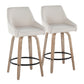 Hannah - Transitional Fixed Height Counter Stool With Swivel With Round Footrest (Set of 2) - Furniture Home Direct