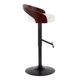 Grotto - Contemporary Adjustable Barstool With Swivel & Straight T Footrest (Set of 2) - Furniture Home Direct