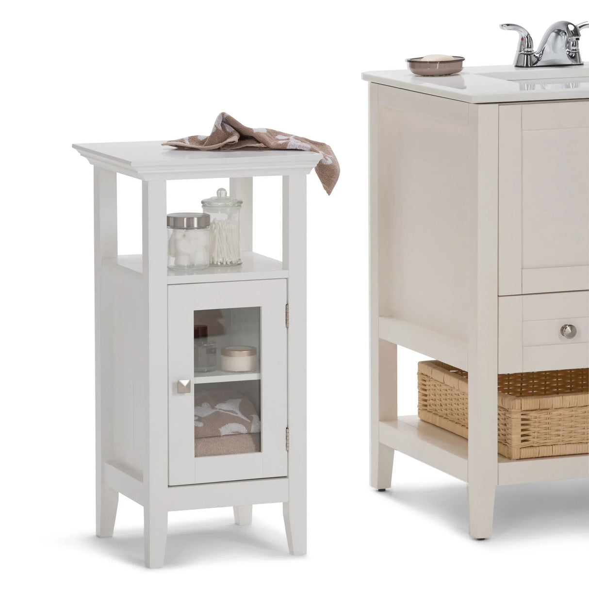 Acadian - Floor Storage Cabinet - Pure White - Furniture Home Direct