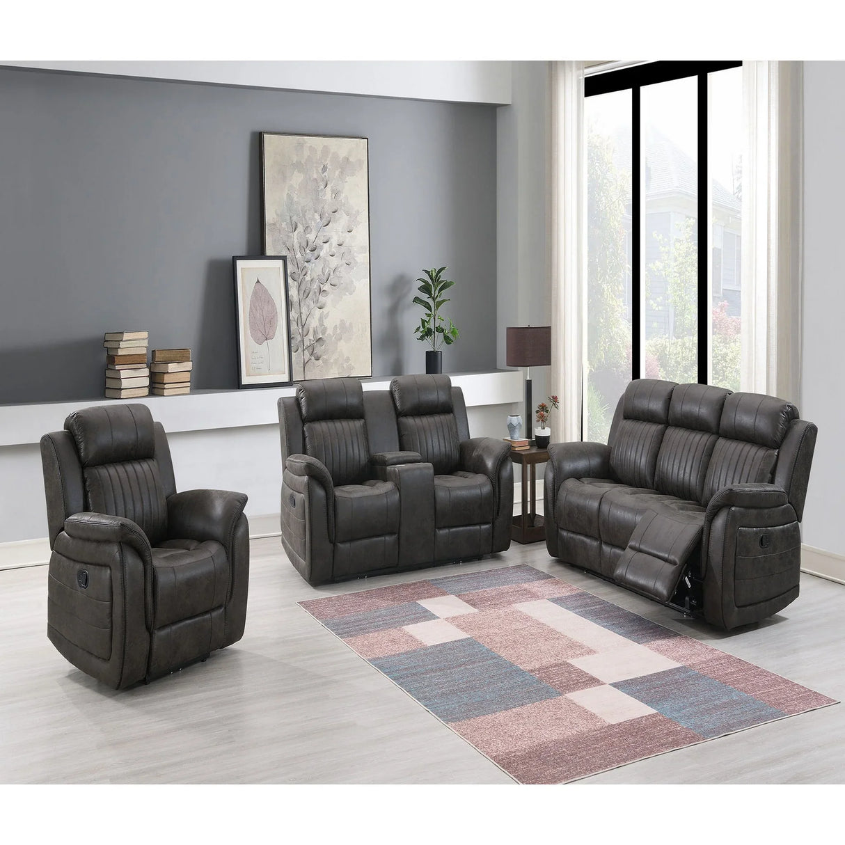 Steban - Transitional Style Living Room Set - Furniture Home Direct