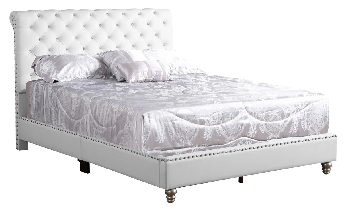 Elegant Transitional Upholstered Bed - Furniture Home Direct