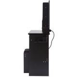 Vanity Desk With Cushioned Stool And Mirror Set Black - Furniture Home Direct
