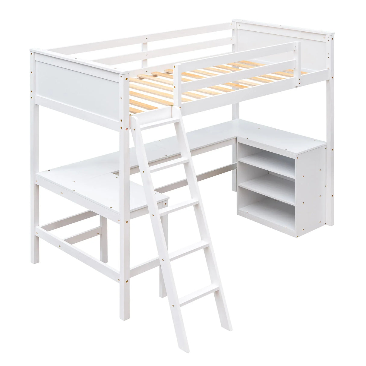 Loft Bed With Shelves With Desk - Furniture Home Direct