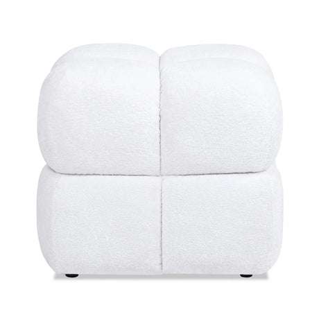 Pixel - Oversized Square Tufted Pouf Ottoman - Almond White - Furniture Home Direct