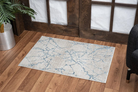 Elegance - 5'3" X 7'3" Area Rug - Blue, Polyester - Furniture Home Direct
