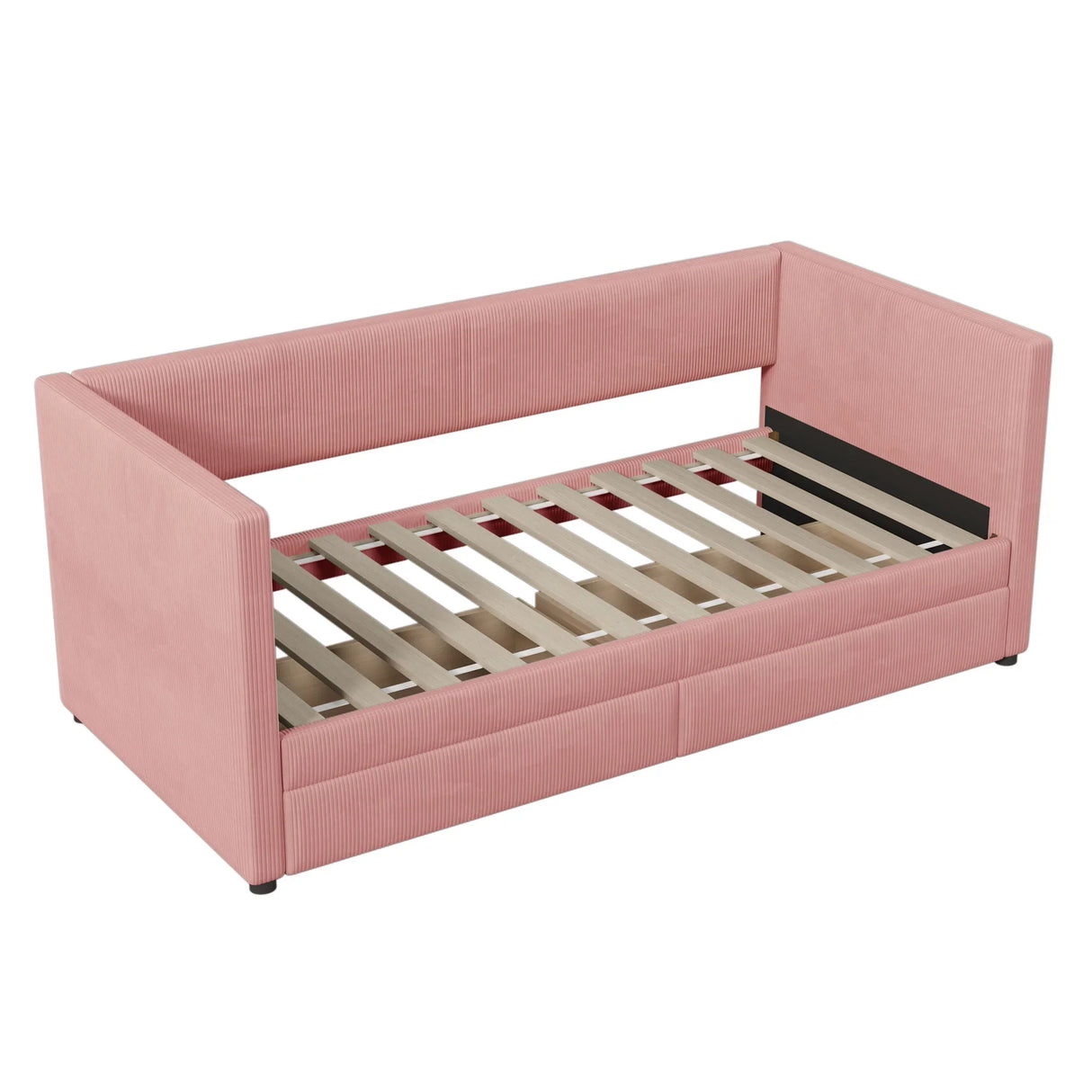 Corduroy Daybed With Two Drawers And Wood Slat - Furniture Home Direct