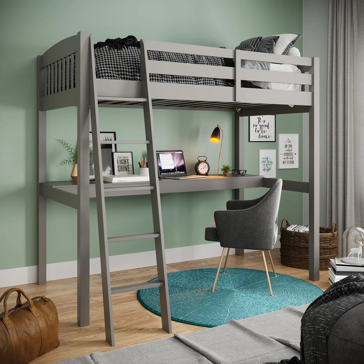 Everest - High Loft Bed With Desk And Storage - Furniture Home Direct