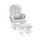 Mason - Glider And Ottoman White Wood - Furniture Home Direct