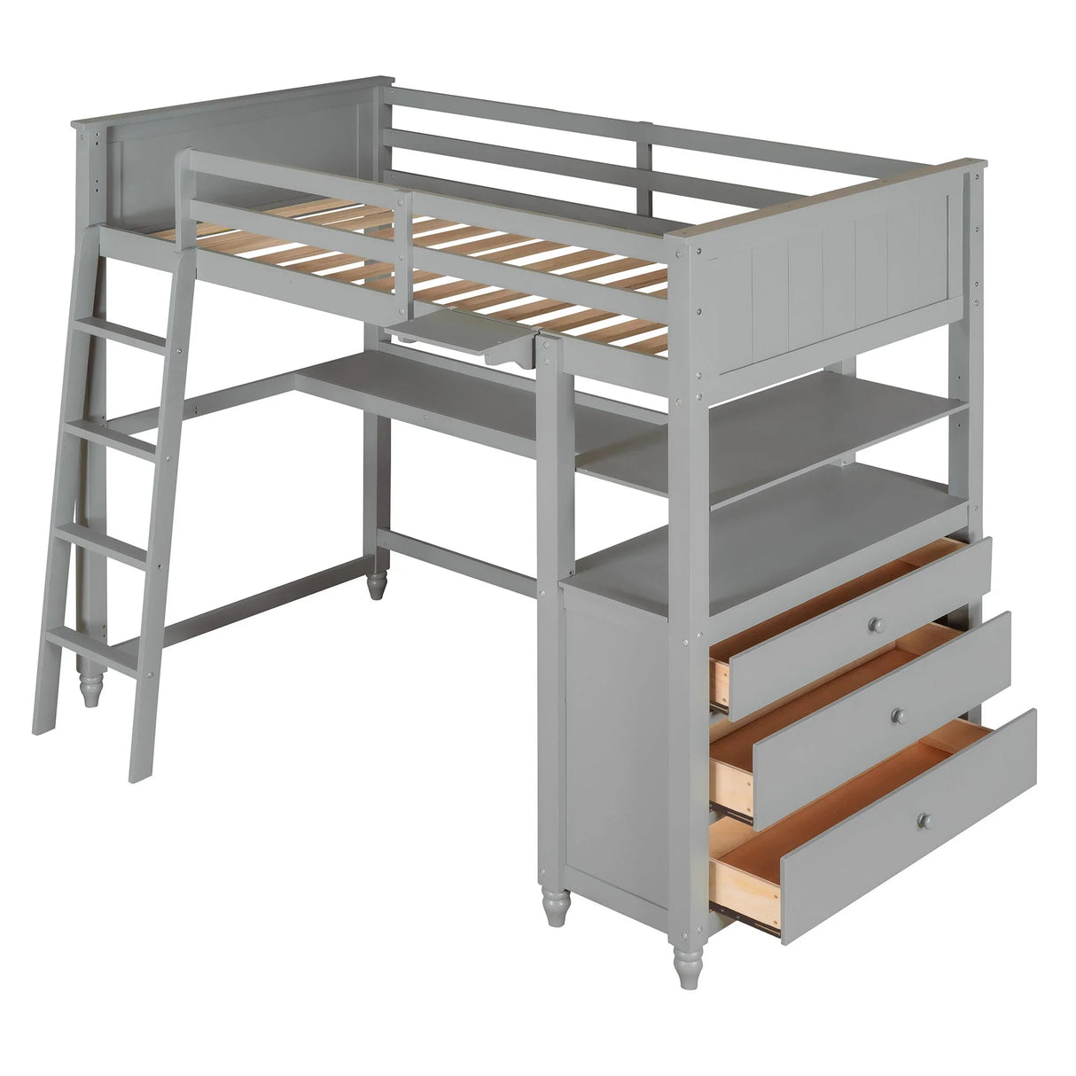Loft Bed With Drawers With Desk And Shelves - Furniture Home Direct