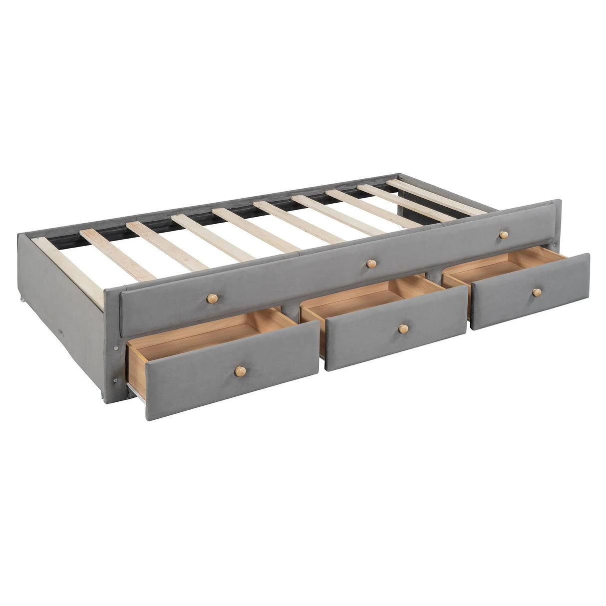 Upholstered Daybed With Trundle And Drawers - Furniture Home Direct