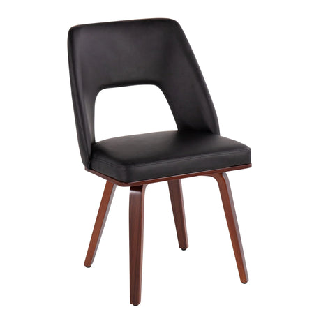 Triad - Mid-Century Modern Upholstered Chair (Set of 2) - Walnut / Black - Furniture Home Direct