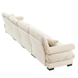 Oversized Modular Velvet Sofa - Cream - Furniture Home Direct