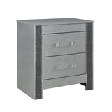 Queen Bedroom Set Solid Wood Contemporary Matte Silver - Furniture Home Direct