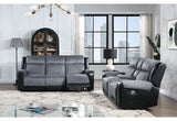 ALICIA GREY/BLACK CONSOLE RECLINING LOVESEAT - Furniture Home Direct