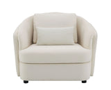 Mariko - Linen Chair With 1 Toss Pillow - Beige - Furniture Home Direct
