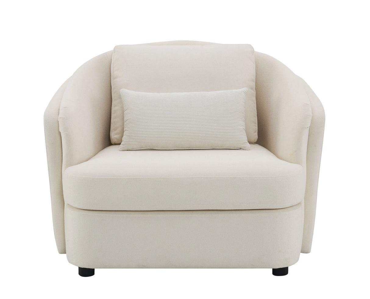 Mariko - Linen 3 Pieces Living Room Set - Beige - Furniture Home Direct