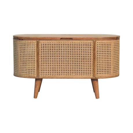 Larrisa - Rounded Lid Up Blanket Box - Oak - Furniture Home Direct