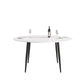 Modern Man-Made Stone Round Metal Dining Table-Position For 6 People - Furniture Home Direct