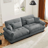 Modern Oversize Sofa With Cloud Like Comfort, Featuring Waist And Throw Pillows - Furniture Home Direct